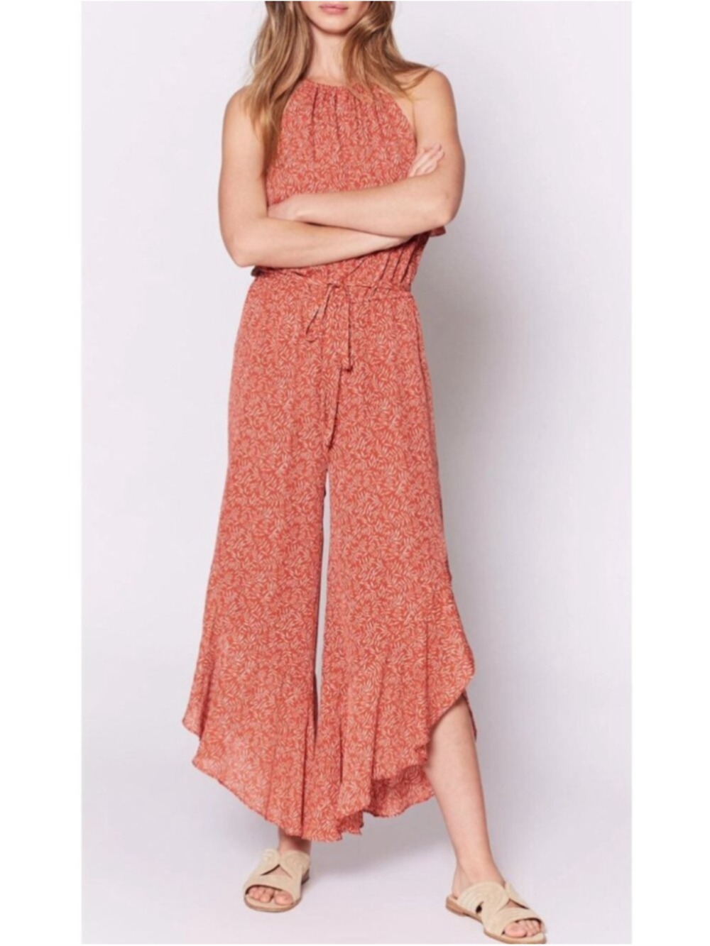 Joie Jael Silk Cinnamon Red Jumpsiut Romper Size XS